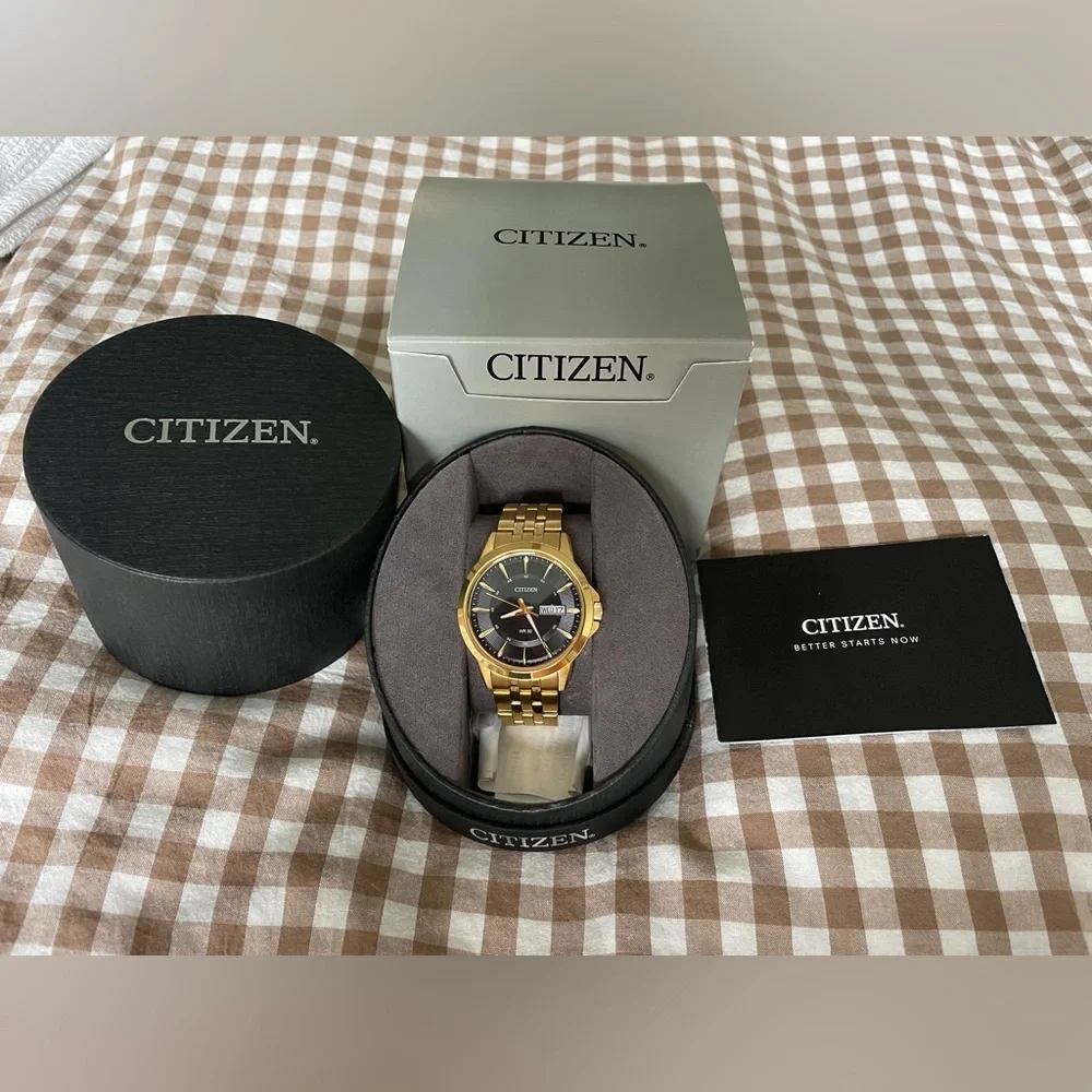 Citizen Gold Men's Watch with Black Dial